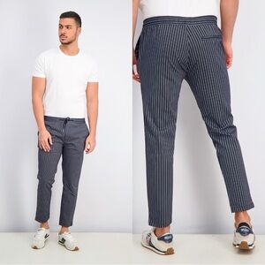 Topman Blue Stretch Skinny Stripe Whyatt Pants
